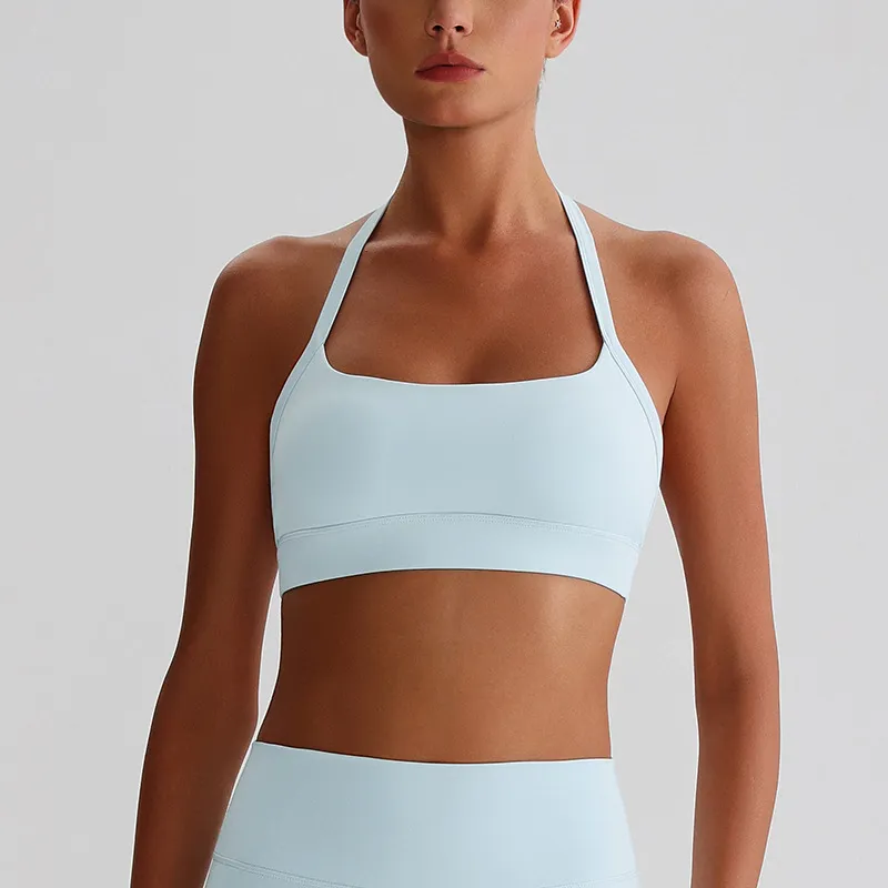 Halter Sports Bra Medium Support Padded Workout Bra Wholesale Fitness Clothing