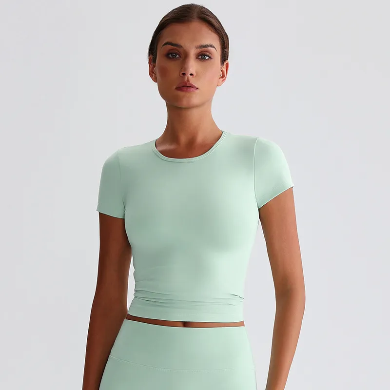 Women Basic Tee Shirts Shorts Sleeve Yoga Top Custom Gym Wear Manufacturers