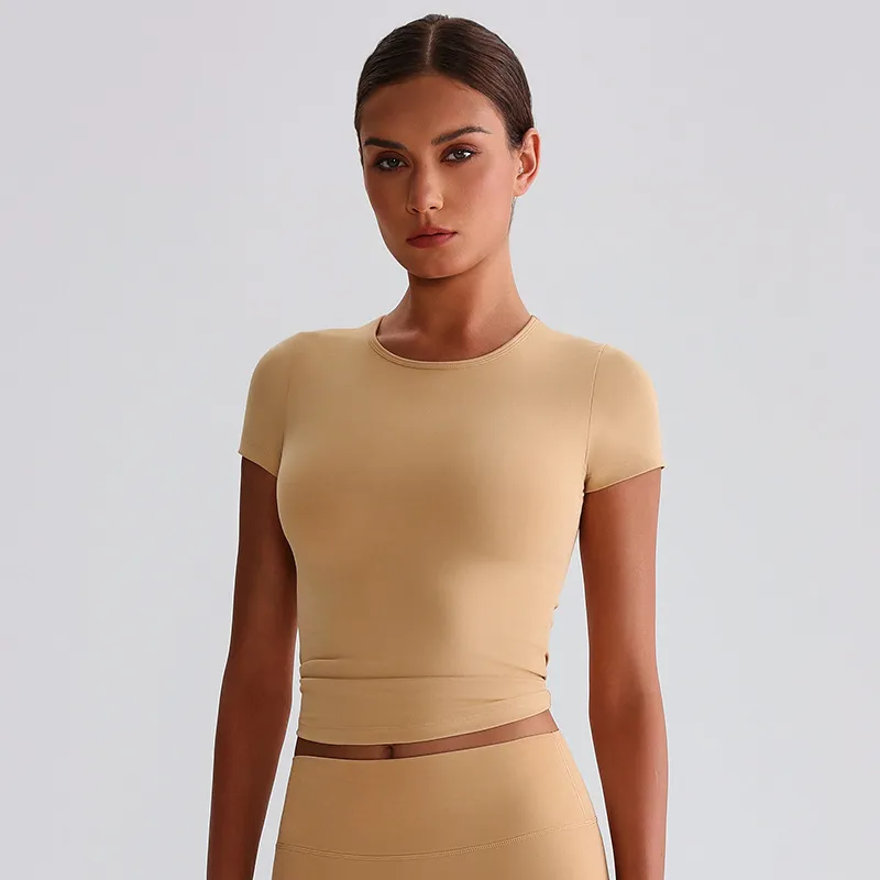 Women Basic Tee Shirts Shorts Sleeve Yoga Top Custom Gym Wear Manufacturers