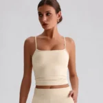 Spaghetti Strap Tank Top with Built in Bra​ Recycled Sportswear Custom Fitness Apparel