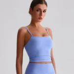 Spaghetti Strap Tank Top with Built in Bra​ Recycled Sportswear Custom Fitness Apparel