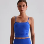 Spaghetti Strap Tank Top with Built in Bra​ Recycled Sportswear Custom Fitness Apparel