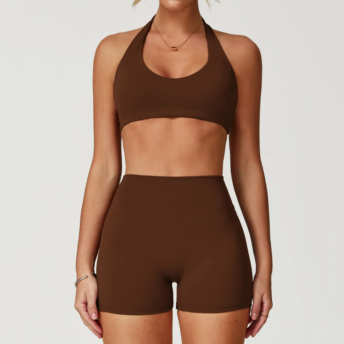 Sports Bra Manufacturers Workout Crop Top with Built in Bra Halter Workout Bra