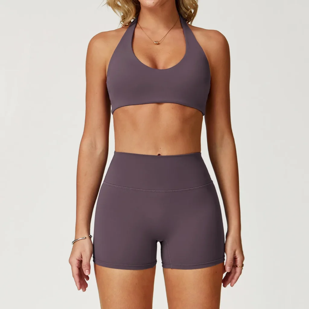 Sports Bra Manufacturers Workout Crop Top with Built in Bra Halter Workout Bra