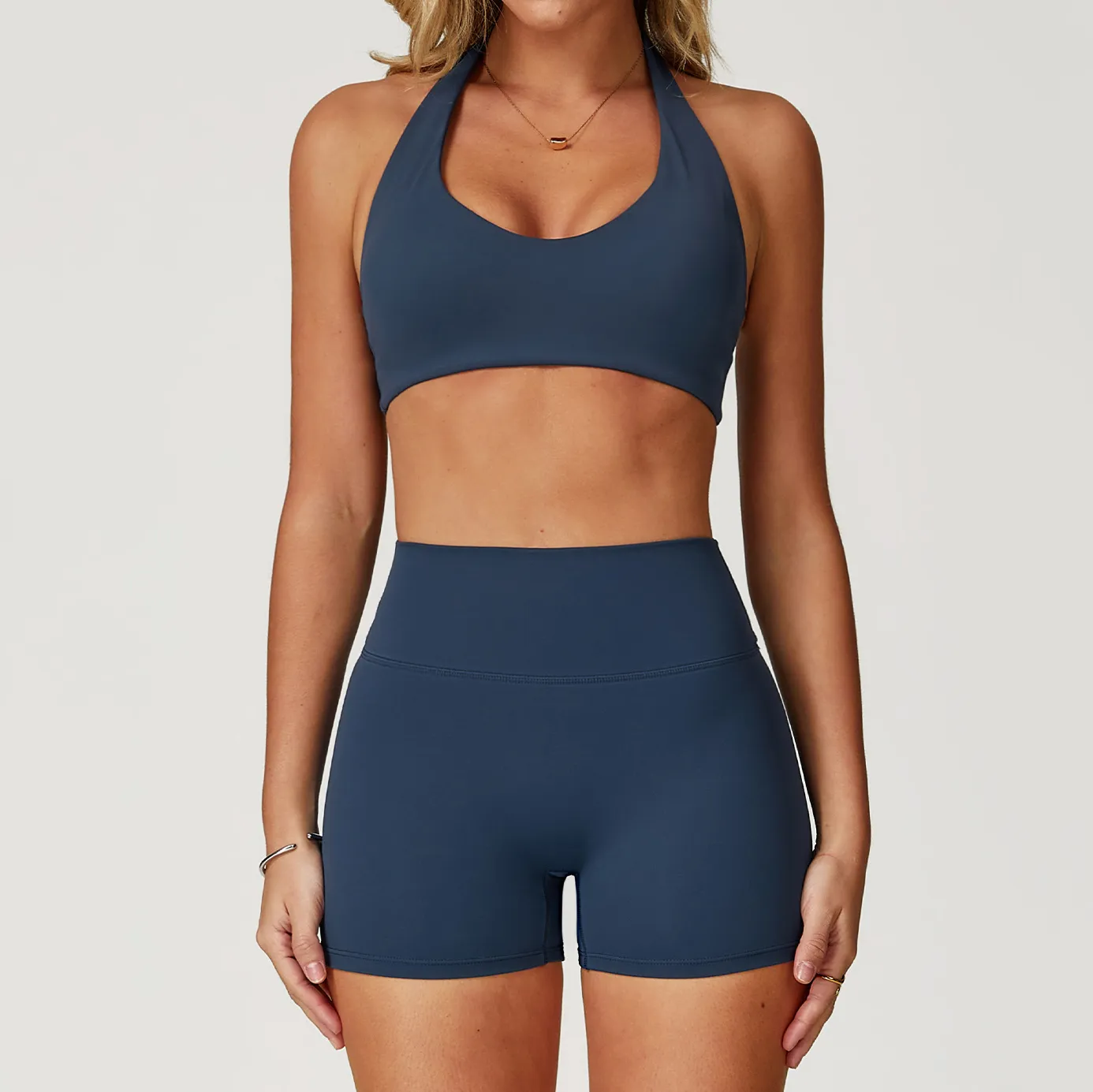 Sports Bra Manufacturers Workout Crop Top with Built in Bra Halter Workout Bra