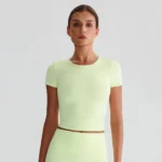 Women Basic Tee Shirts Shorts Sleeve Yoga Top Custom Gym Wear Manufacturers
