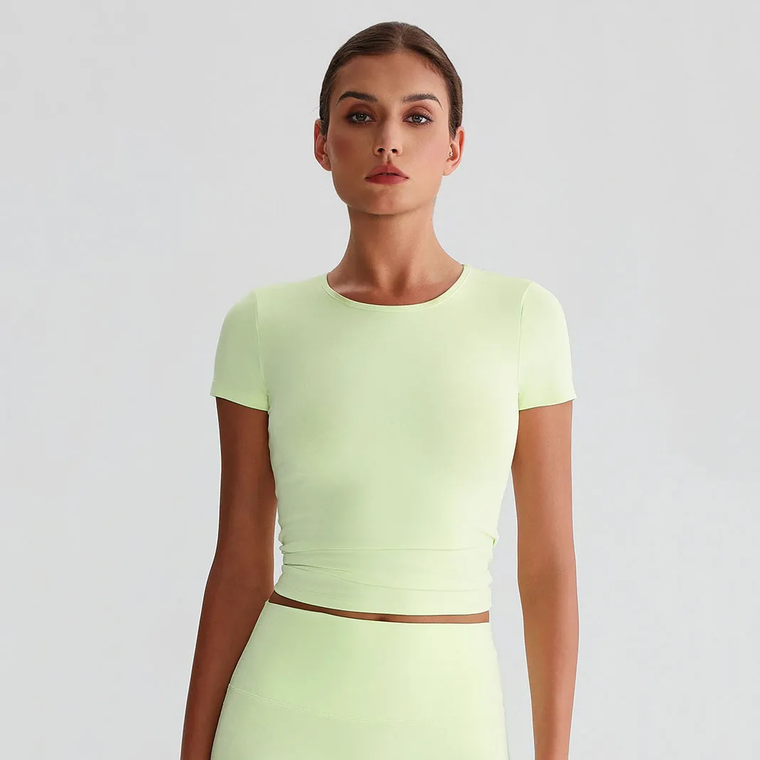 Women Basic Tee Shirts Shorts Sleeve Yoga Top Custom Gym Wear Manufacturers