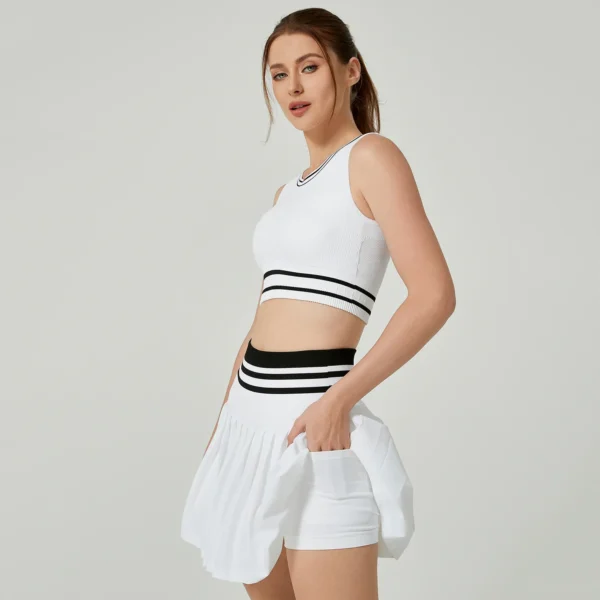 Gym Wear Manufacturers Custom Workout Clothing High Waist Tennis Skort Set
