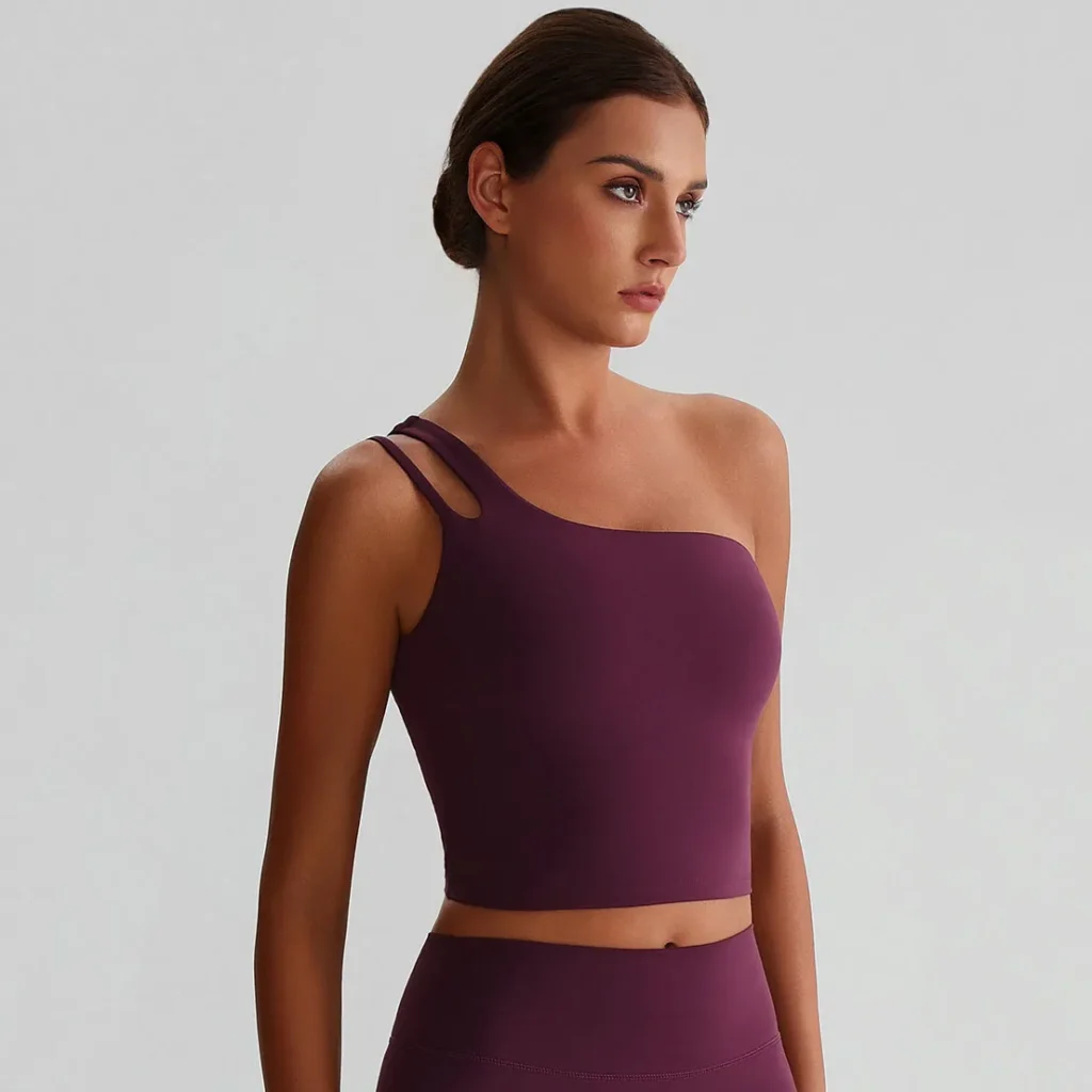 One Shoulder Sports Bra Wholesale Workout Clothes Recycled Fitness Tank Tops​