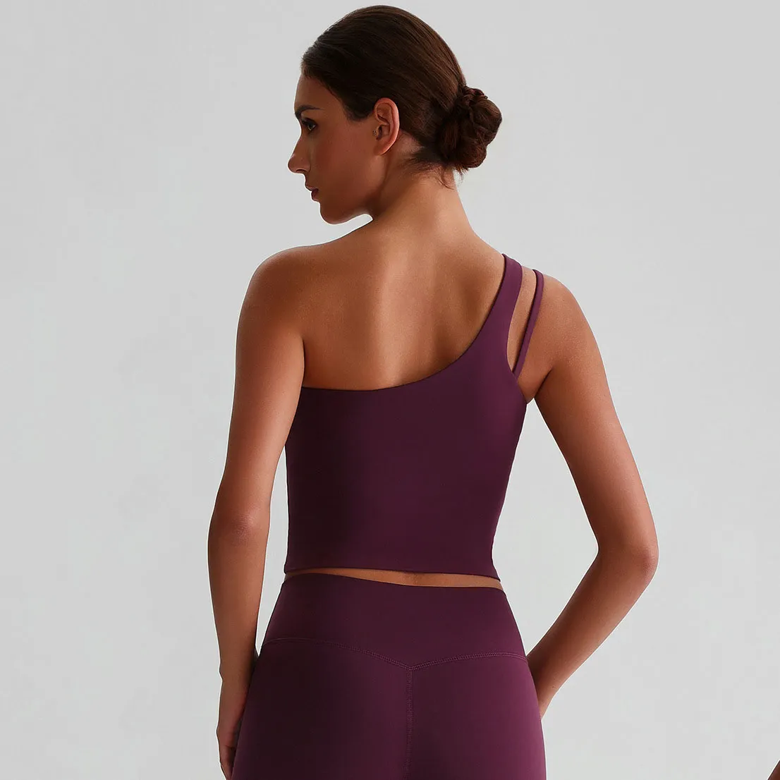 One Shoulder Sports Bra Wholesale Workout Clothes Recycled Fitness Tank Tops​