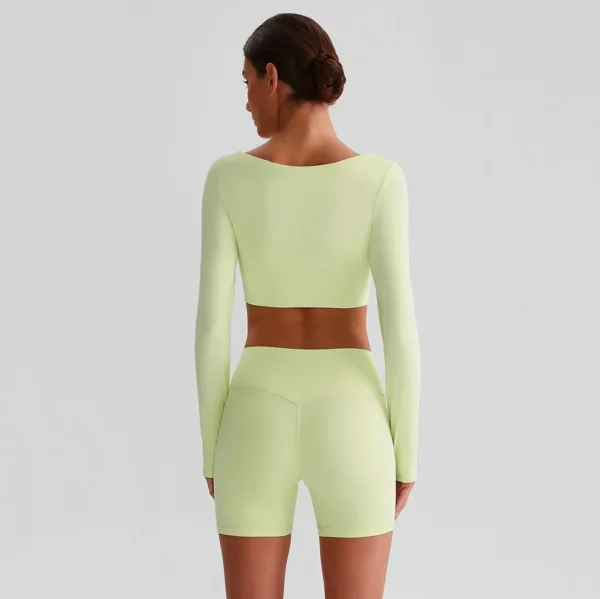Long Sleeve Yoga Tops​ Square Neck T Shirt Gym Clothing Manufacturers