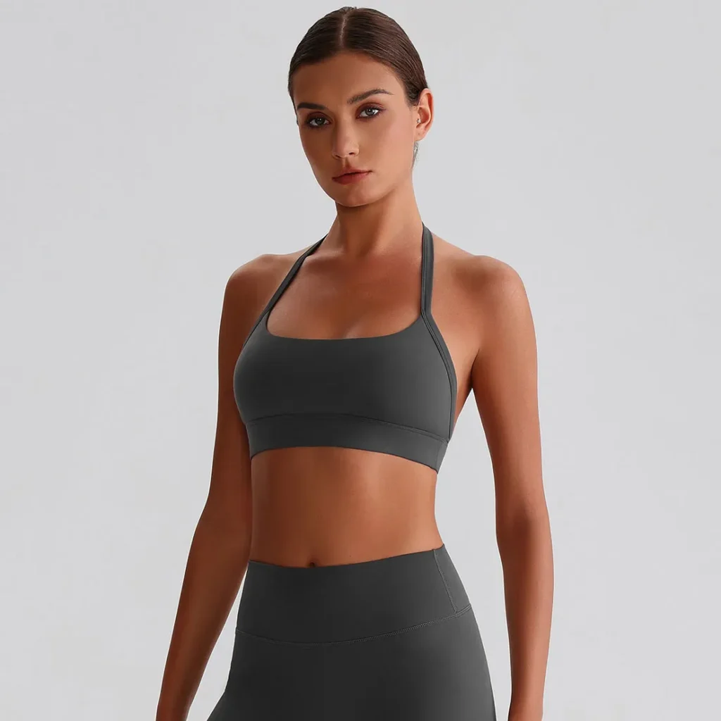 Halter Sports Bra Medium Support Padded Workout Bra Wholesale Fitness Clothing