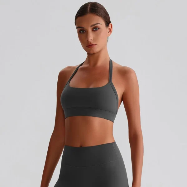 Halter Sports Bra Medium Support Padded Workout Bra Wholesale Fitness Clothing