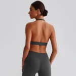 Halter Sports Bra Medium Support Padded Workout Bra Wholesale Fitness Clothing