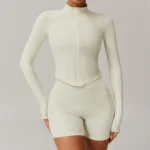 Tight Zip Up Jacket​ Lightweight Long Sleeve Yoga Tops​ Private Label Activewear