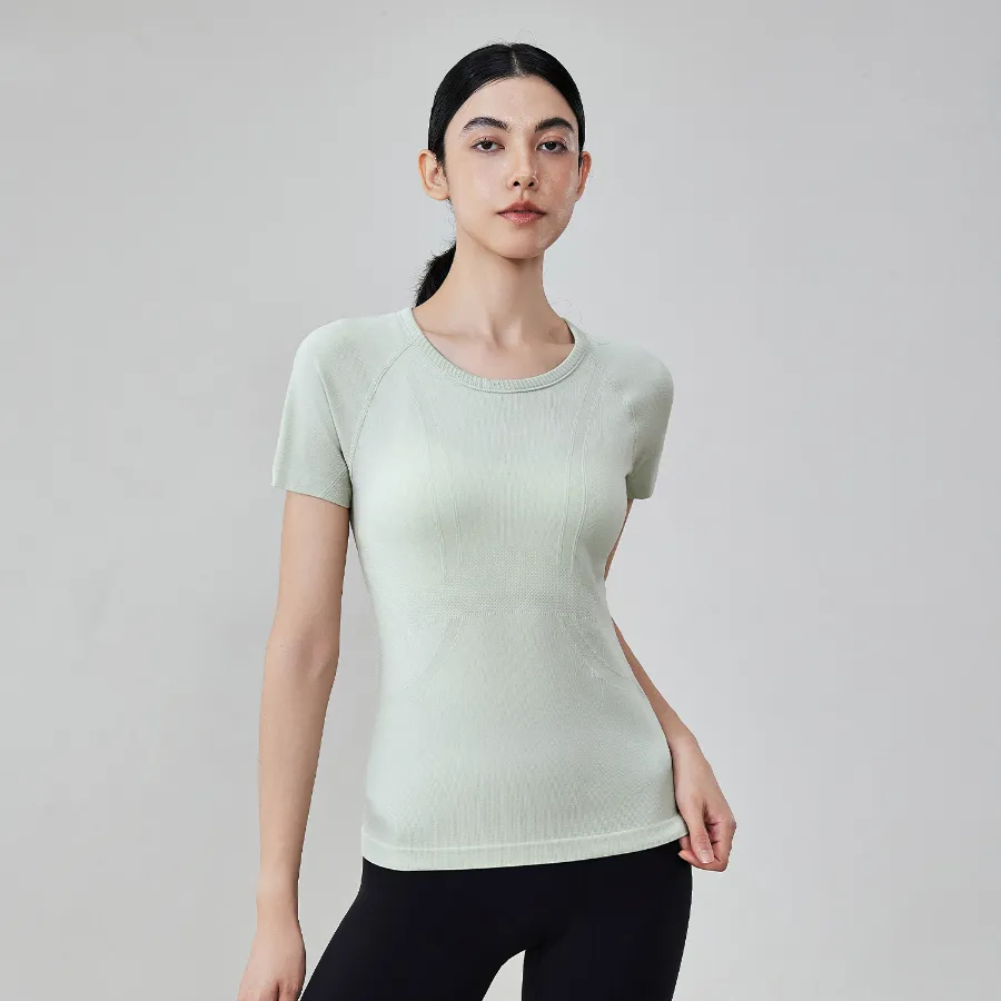 Seamless Activewear Short Sleeve Yoga Top Wholesale Fitness Clothing Basic T Shirts​
