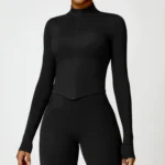 Tight Zip Up Jacket​ Lightweight Long Sleeve Yoga Tops​ Private Label Activewear