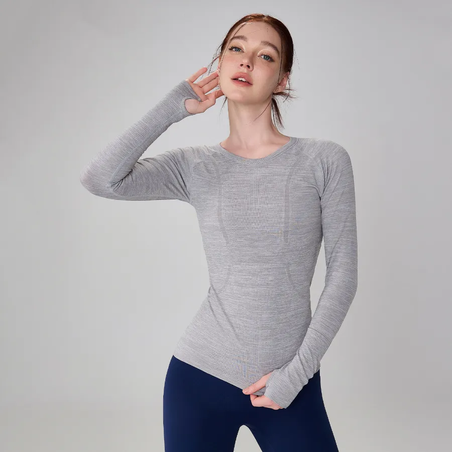 Long Sleeve Yoga Tops​ Seamless Activewear Gym Apparel Manufacturers Yoga Tops Women​