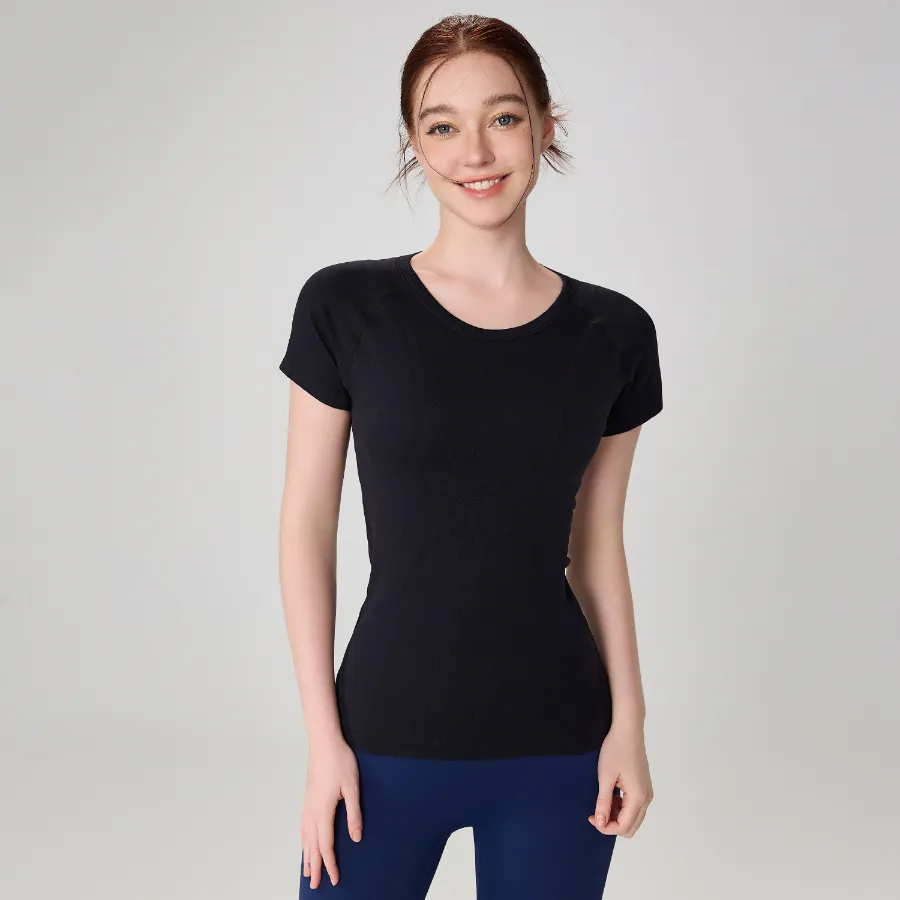 Seamless Activewear Short Sleeve Yoga Top Wholesale Fitness Clothing Basic T Shirts​