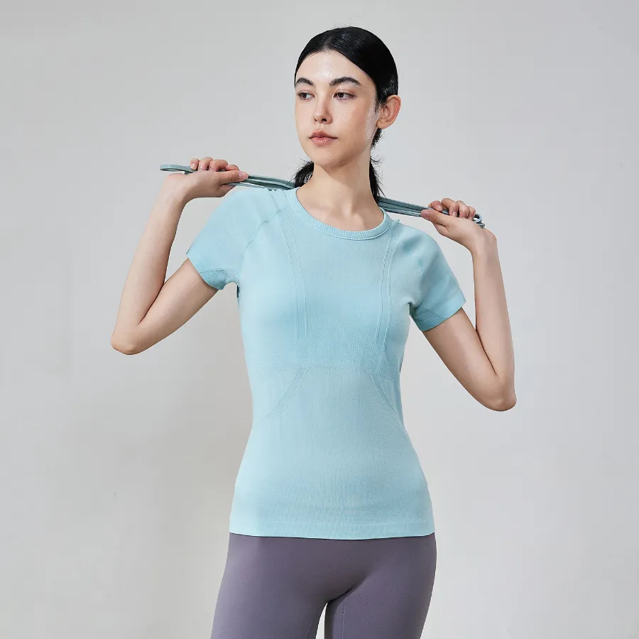 Seamless Activewear Short Sleeve Yoga Top Wholesale Fitness Clothing Basic T Shirts​