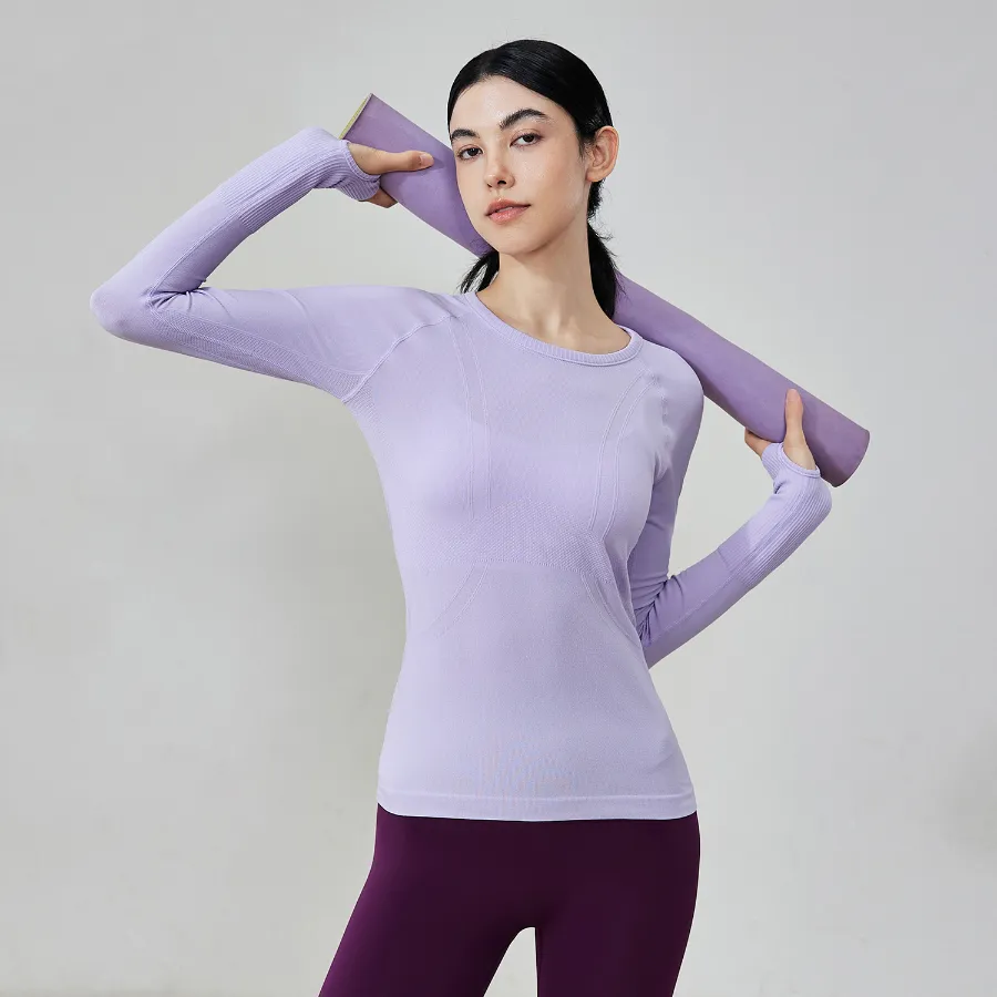 Long Sleeve Yoga Tops​ Seamless Activewear Gym Apparel Manufacturers Yoga Tops Women​