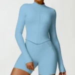 Tight Zip Up Jacket​ Lightweight Long Sleeve Yoga Tops​ Private Label Activewear