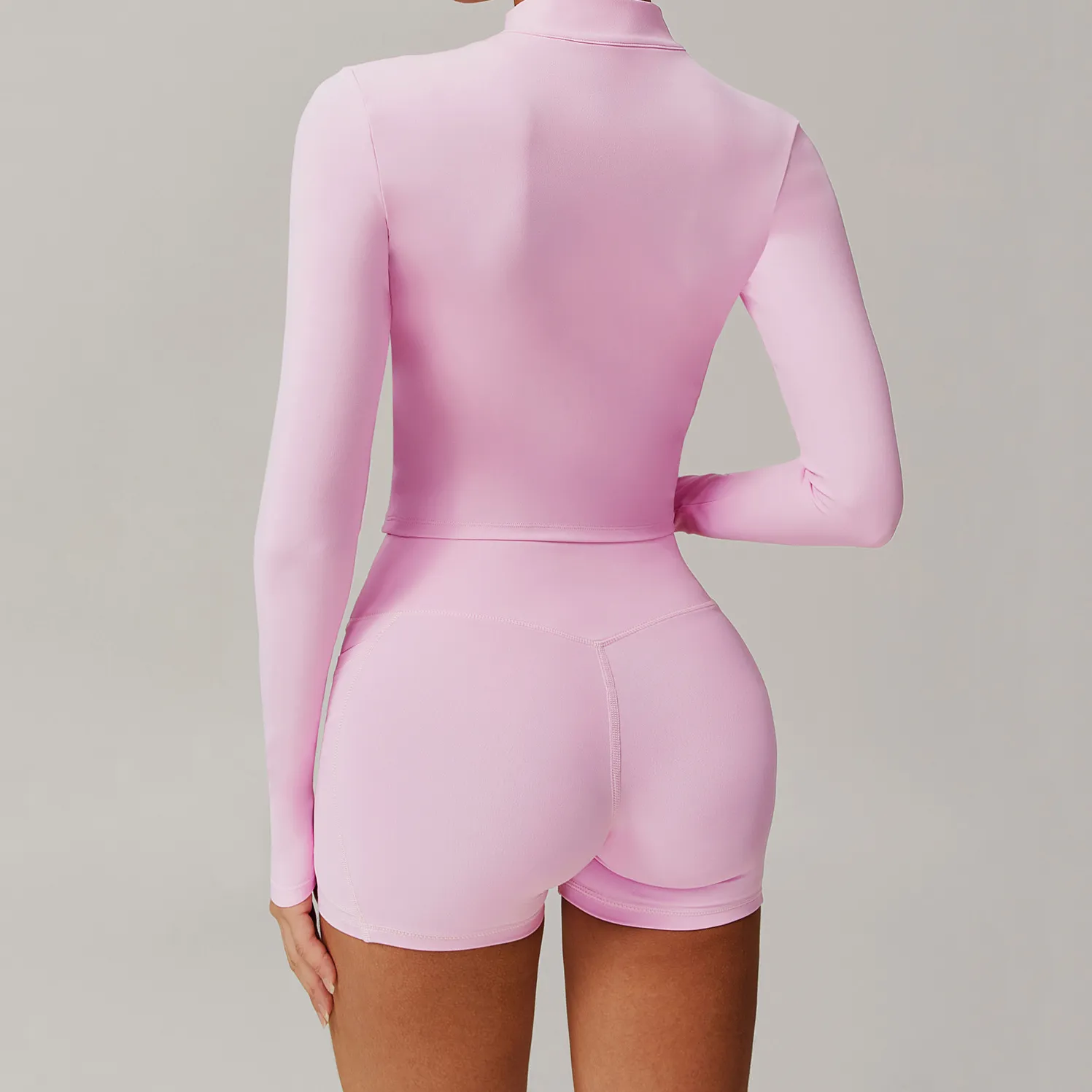 Tight Zip Up Jacket​ Lightweight Long Sleeve Yoga Tops​ Private Label Activewear