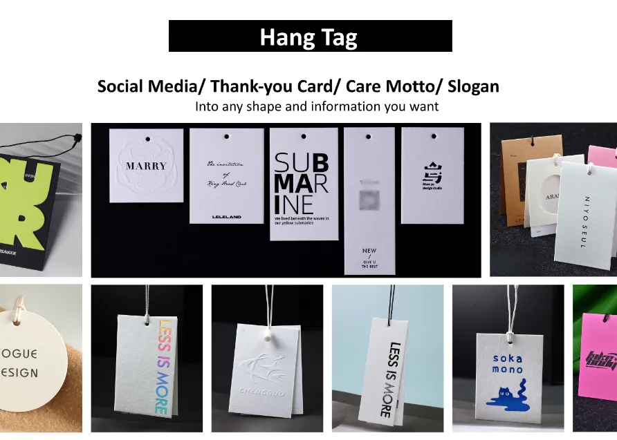 Custom hang tag in jia sportswear manufacturer