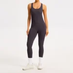 Black Jumpsuit​ Private Label Activewear Manufacturer​ Custom Gym Clothes Bodysuit Fitness Wear​ fitted jumpsuit Seamless Activewear