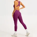 Black Jumpsuit​ Private Label Activewear Manufacturer​ Custom Gym Clothes Bodysuit Fitness Wear​ fitted jumpsuit Seamless Activewear