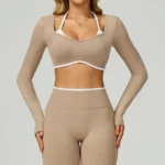 Seamless Workout Clothes Long Sleeve Yoga Tops​ Sports Apparel Manufacturers White Label Activewear