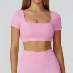 Slim Fit Fitness Top for Women Seamless Gym Set Yoga Outfits Wholesale Gym Clothing Distributors