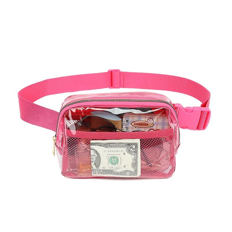 Transparents Fancy Pack Private Label Gym Bags Wholesale Workout Gear TPU Belt Bags