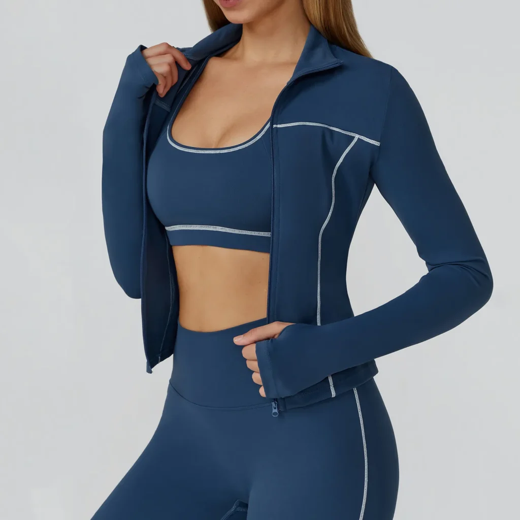 Slim Fit Sports Jacket China Sportswear Custom Sportswear Manufacturer Workout Jacket