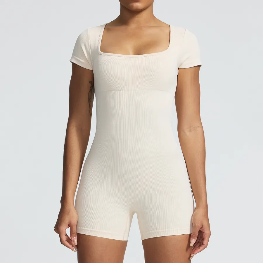 Womens Workout Bodysuit Seamless Gym Wear One Piece Yoga Jumpsuit Sportswear Supplier China