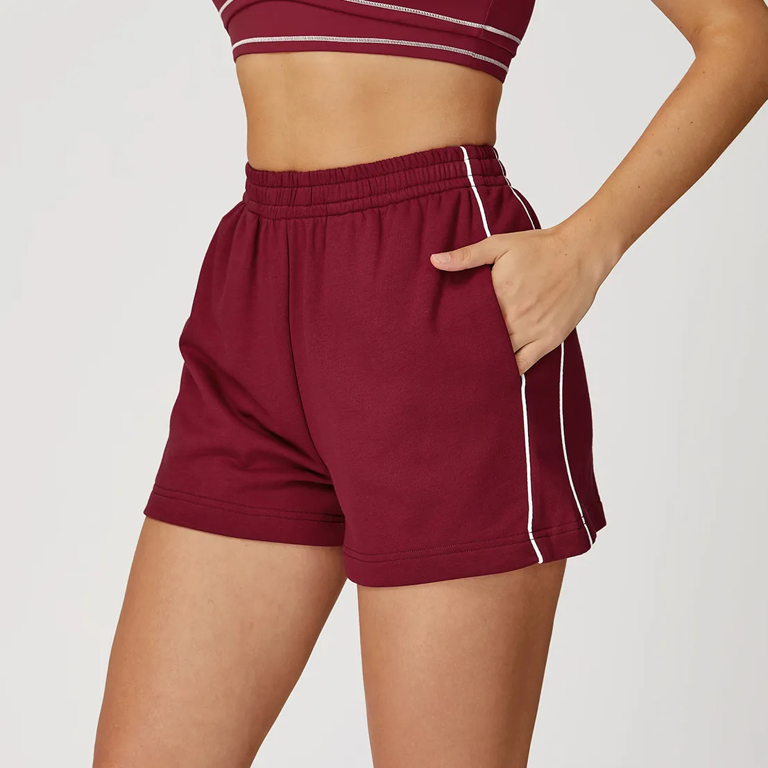 Cotton Athletic Shorts High-Waist Sweat Shorts Workout Clothes Supplier Gym Sportswear