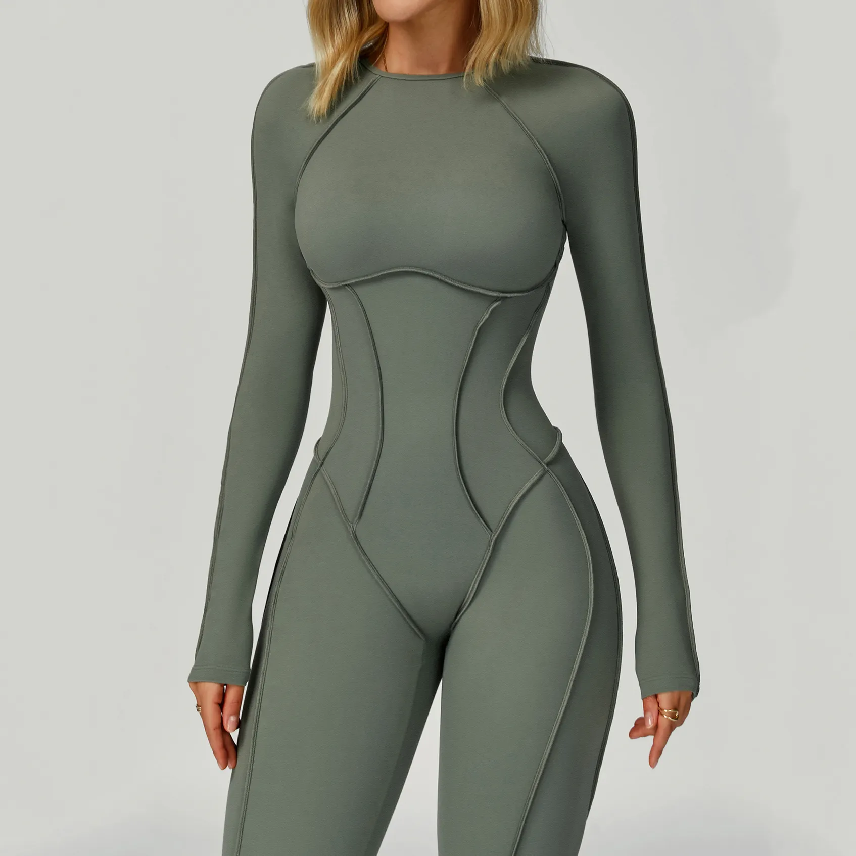 Best Yoga Jumpsuit Gym Wear Manufacturers Long Sleeve Fitness Bodysuit​ China Sportswear