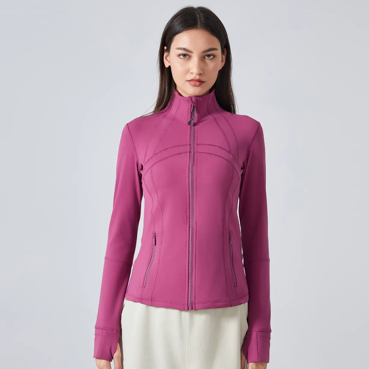 Slim Fit Suit Jacket Private Label Sportswear Athletic Zip Up Jacket Women's Create Gym Clothing