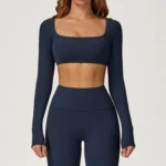 Square Neck Long Sleeve Yoga Top Gym Wear Wholesale Workout Clothing Manufacturers