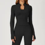 Yoga Jacket Womens Slim Fit Sports Jacket Seamless Activewear Gym Wear Manufacturers
