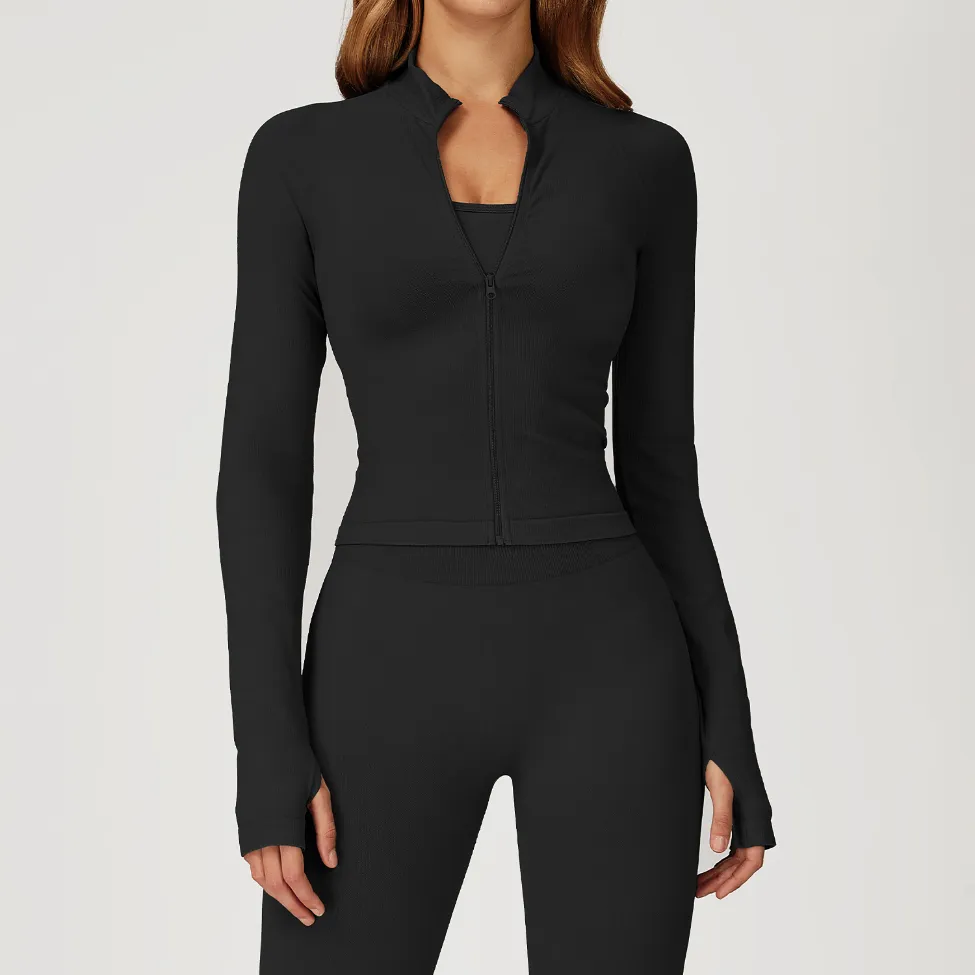 Yoga Jacket Womens Slim Fit Sports Jacket Seamless Activewear Gym Wear Manufacturers