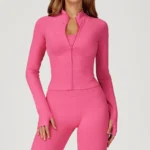 Yoga Jacket Womens Slim Fit Sports Jacket Seamless Activewear Gym Wear Manufacturers