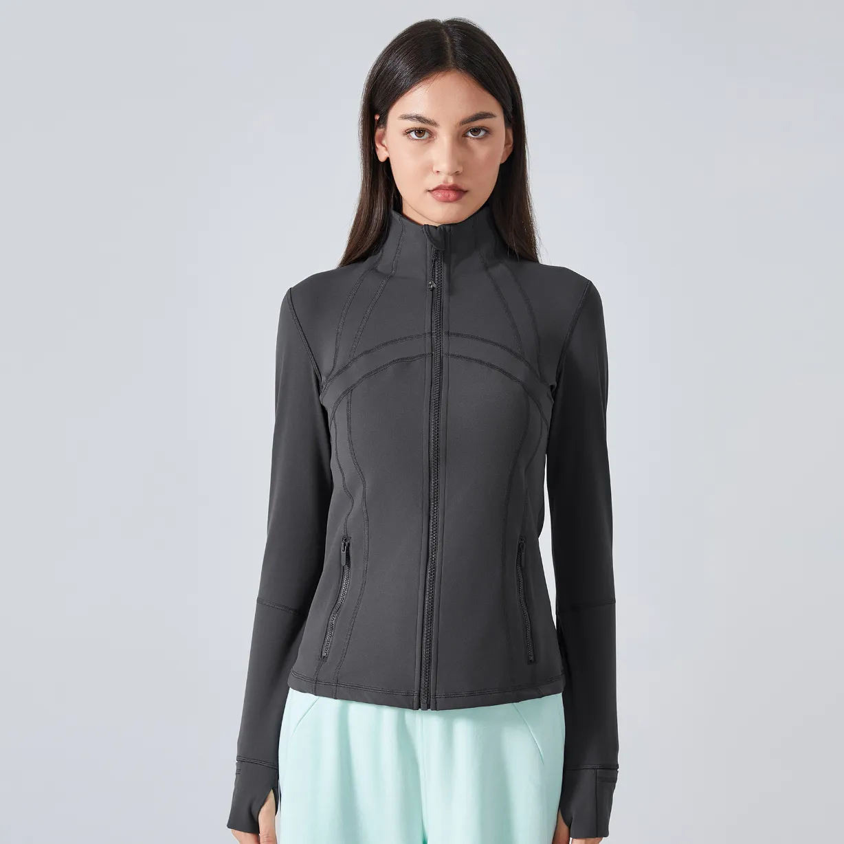 Slim Fit Suit Jacket Private Label Sportswear Athletic Zip Up Jacket Women's Create Gym Clothing