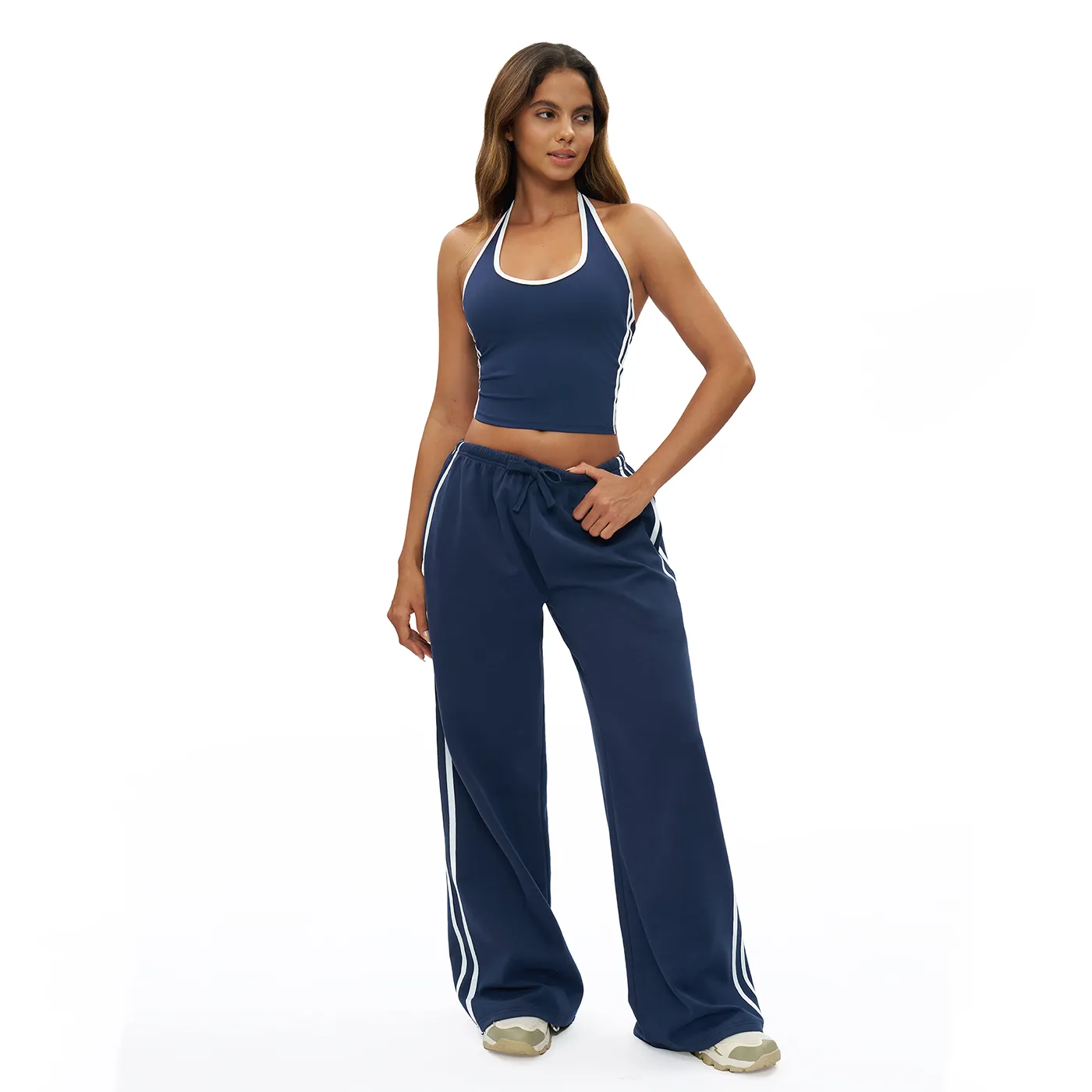 Halter Neck Yoga Tank Top Slim Fit Workout Shirt for Women Custom Sportswear Manufacturer