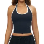 Halter Neck Yoga Tank Top Slim Fit Workout Shirt for Women Custom Sportswear Manufacturer