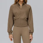 Athletic Wear Manufacturer Women's Stand Collar Zip-Up Fitness Jacket Wholesale Activewear Sets