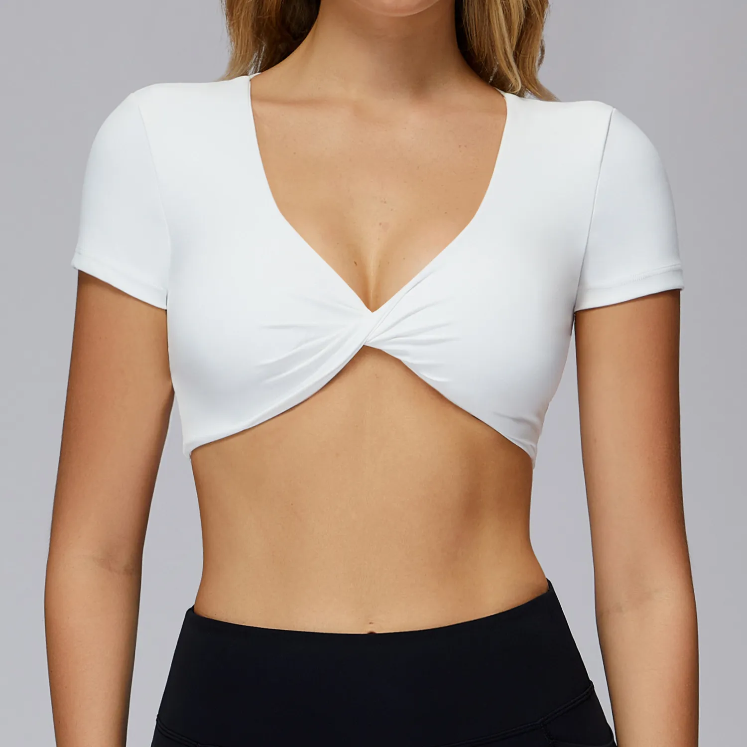 Short Sleeve Yoga Top Workout Cothing Manufacturers Private Label Sports Apparel