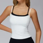 Slim Fit Color-Block Workout Shirt for Women Custom Fitness Clothing Yoga Tank Tops