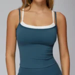 Slim Fit Color-Block Workout Shirt for Women Custom Fitness Clothing Yoga Tank Tops