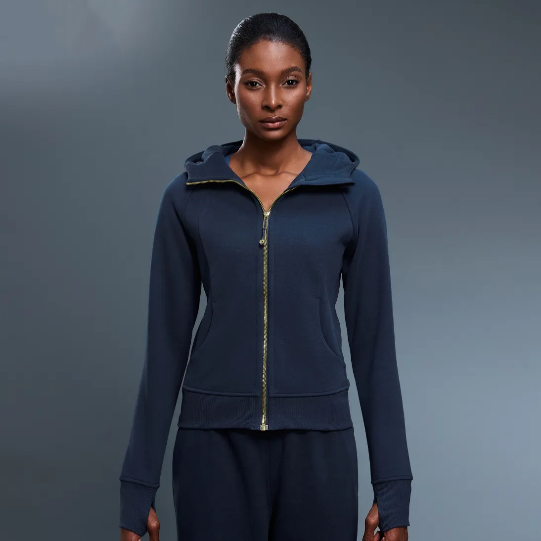 Custom Hooded Sweatshirt​ Women's Fleece-Lined Hooded Yoga Jacket White Label Casual Wear